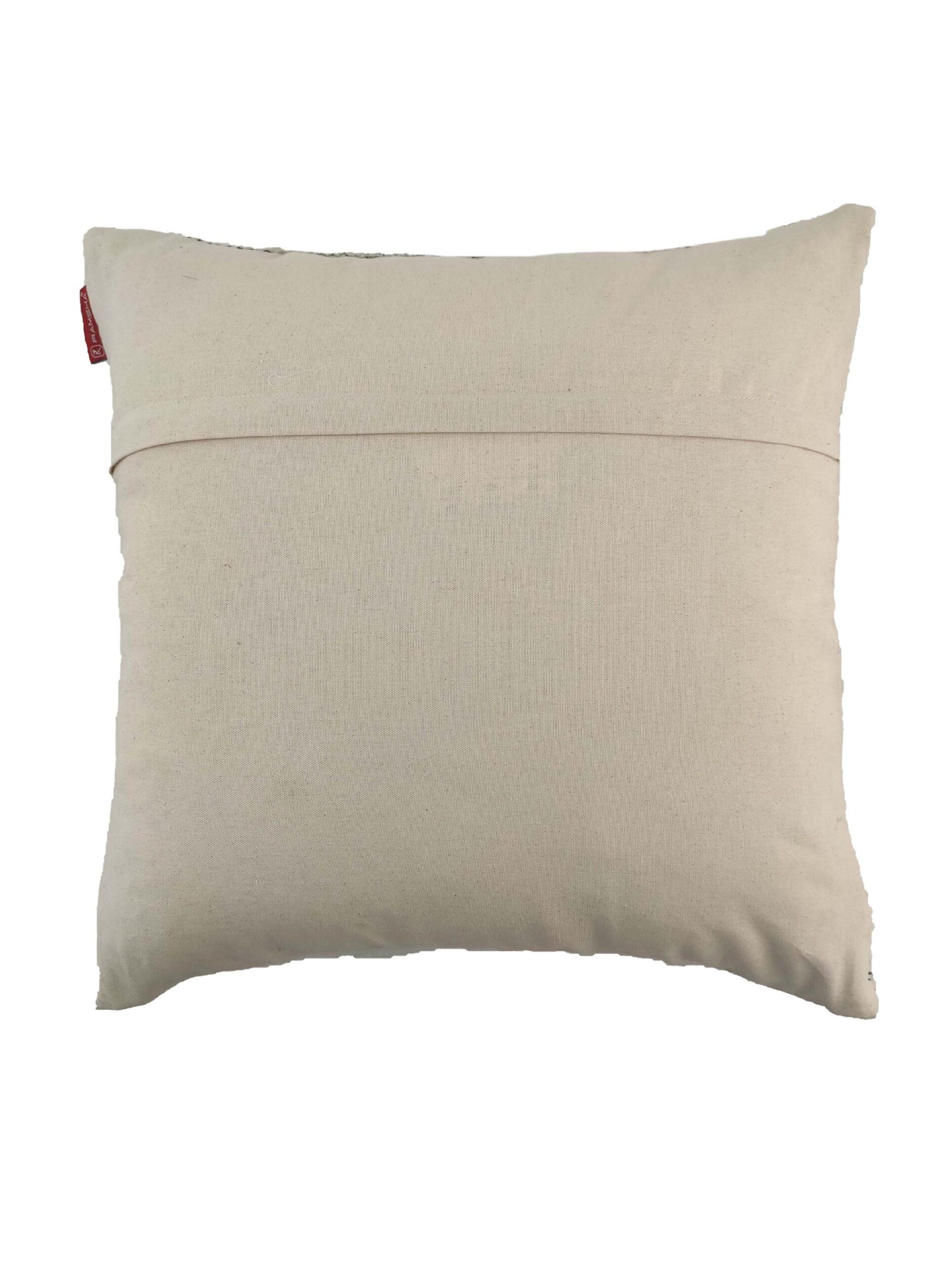 IMG_20220203_155623-scaled-2.jpg Natural and Black Handmade Cotton and Wool Woven Cushion Cover for Hallway and Window Seat - CS 048 (60x60cm) - Image 4