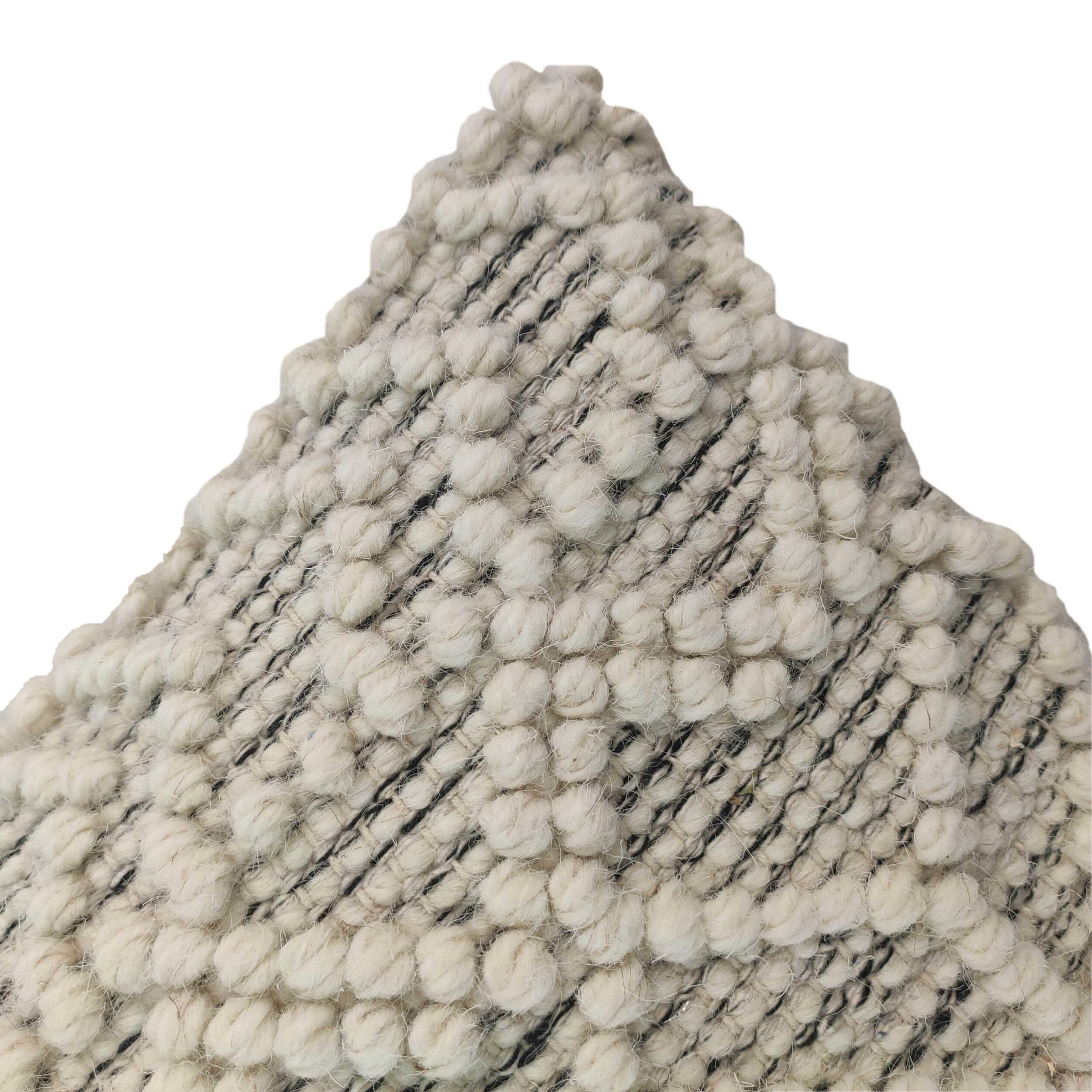IMG_20220203_161547-scaled-1.jpg Natural & Black Handmade Cotton and Wool Cushion with Filler - CS 051 (45x45cm) - Image 4