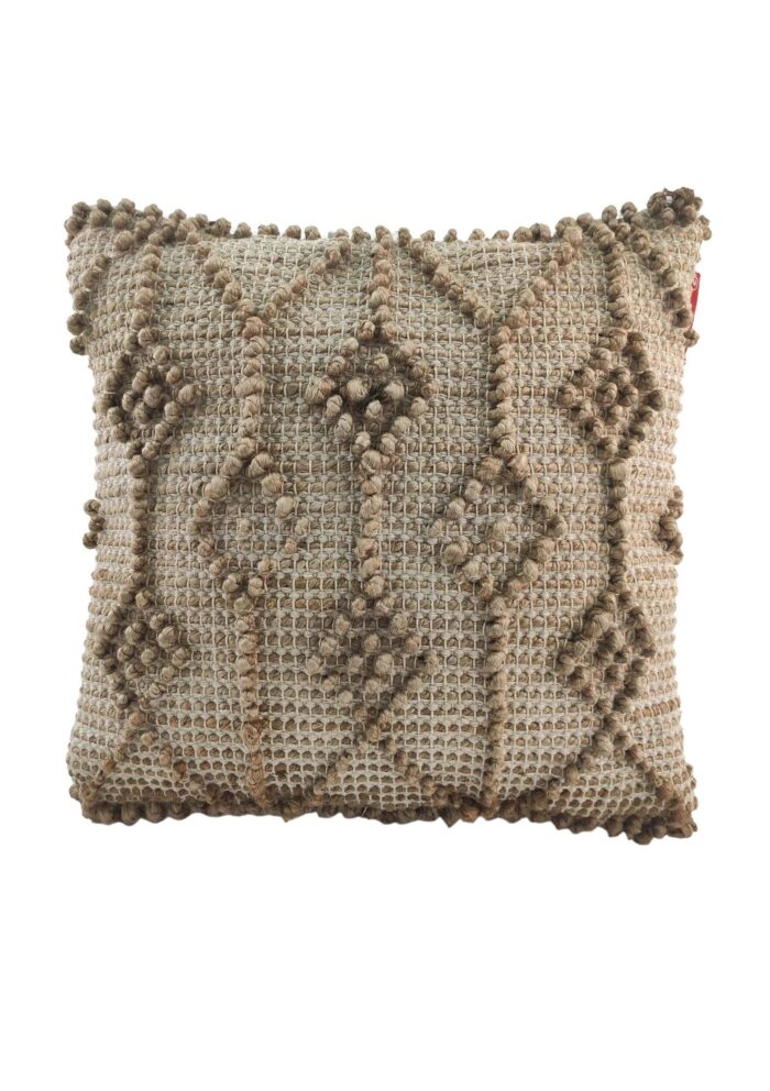 Natural Jute Color Handmade Jute Cushion Woven for Indoor and Outdoor, Cafe, and Party - CS 049 (45x45cm) - Image 1
