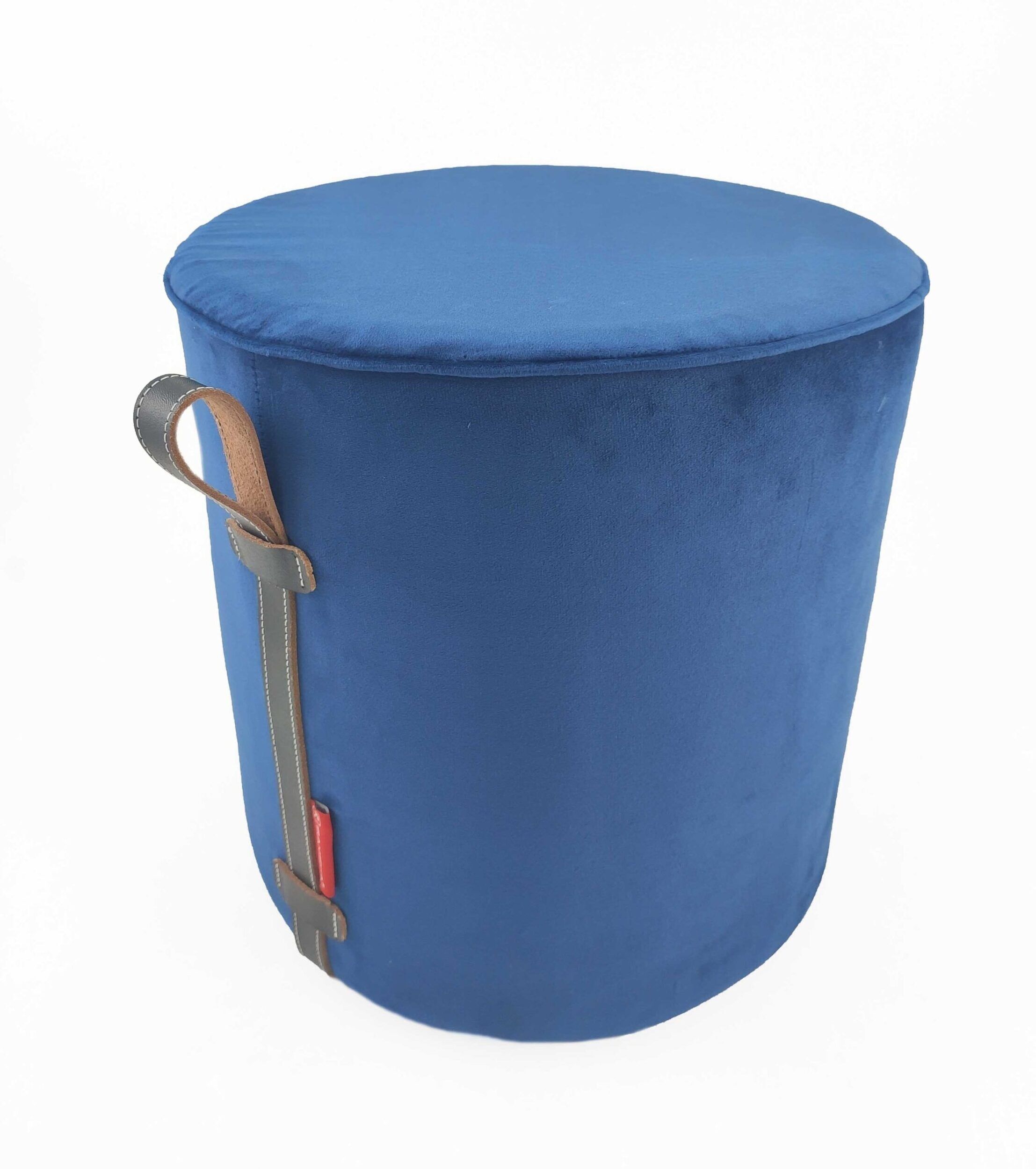 IMG_20220204_103119-scaled-1-2215x2500-1.jpg Dark Blue Color Living Room Pouf with Handle - PF 023 (40x40x40cm) - Image 1