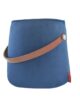 Dark Blue Color Comfort Polyester Pouf with Leather Handle - PF 022 (30x35x35cm) - Image 3