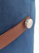 Dark Blue Color Comfort Polyester Pouf with Leather Handle - PF 022 (30x35x35cm) - Image 2