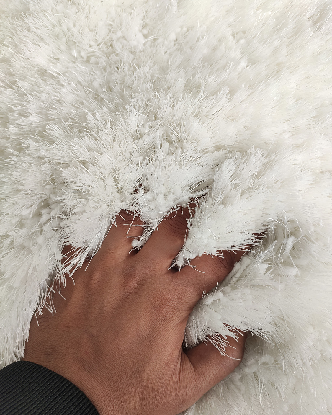 IMG_20220209_120228.jpg White Color Entryway Decor Shaggy Rug - MPV 01 (60x180cm) - Image 3