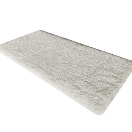White shaggy rug MPV 01 for entryway decor, 80x200cm, soft and stylish by Ramsha Home.