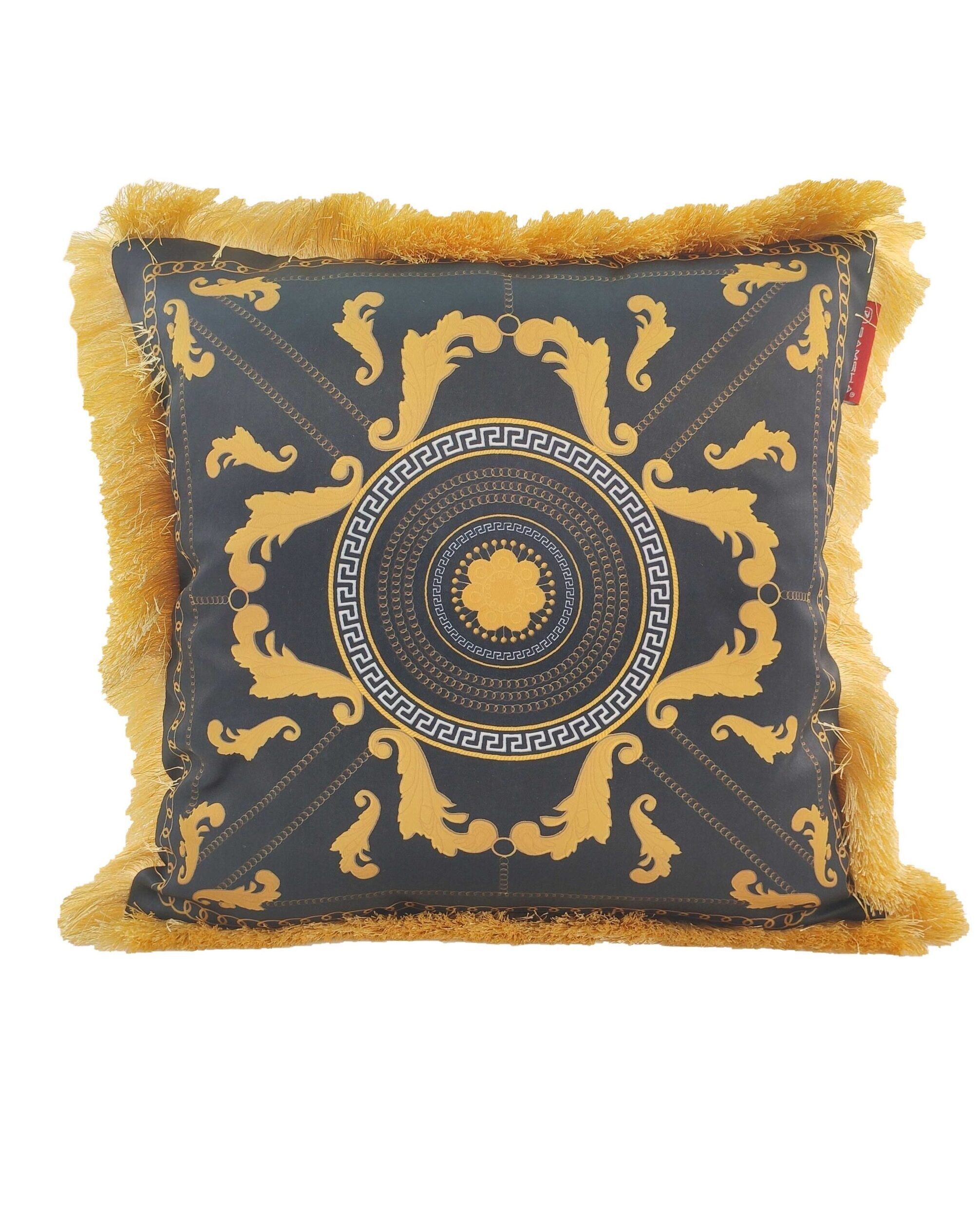 IMG_20220210_124049-1-scaled-1-2012x2500-1.jpg Multi-Color Digital Printed Polyester Cushion with Lace for Couch, Sofa, Bed- CS 067 (45x45cm) - Image 1