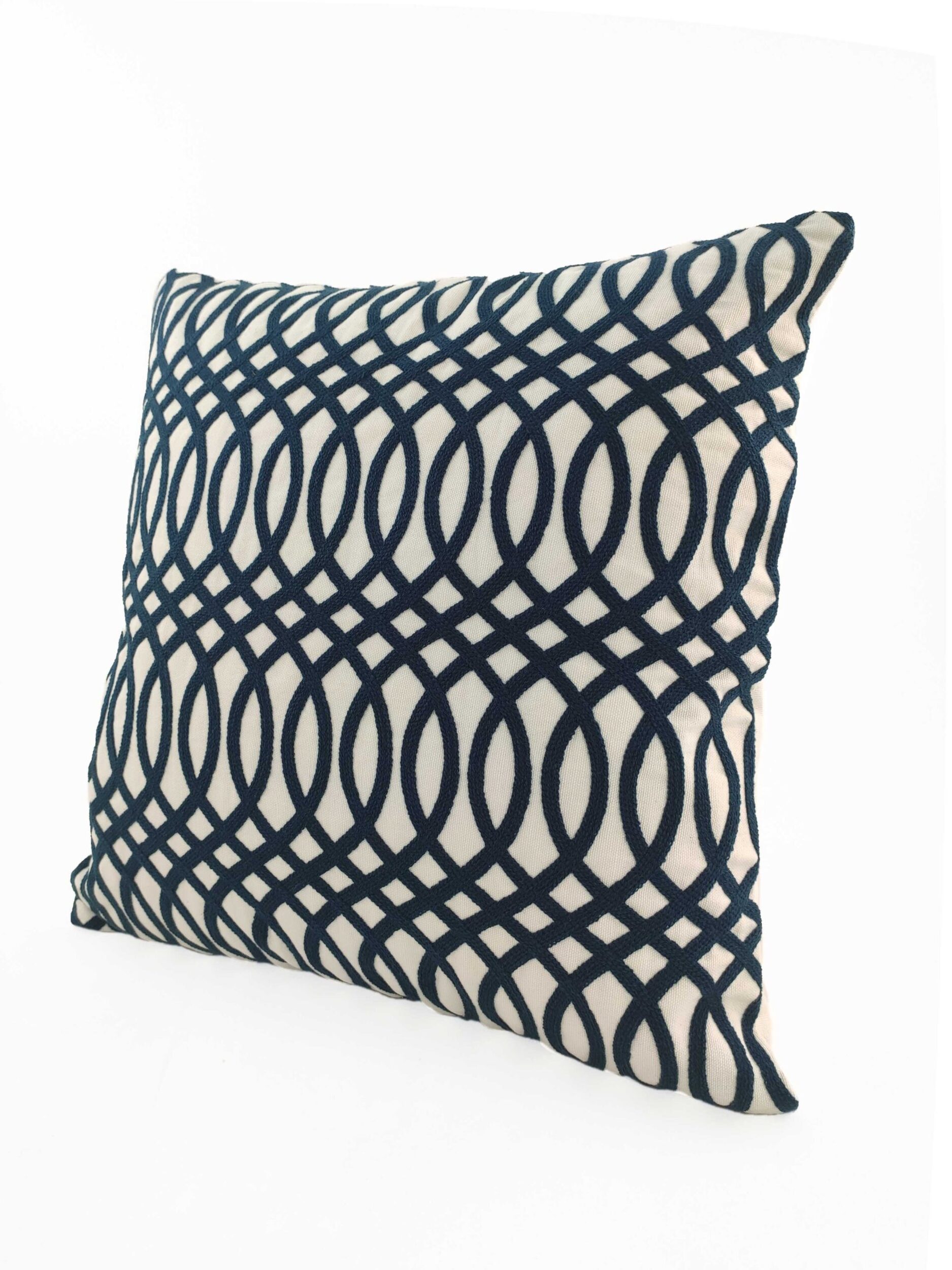 IMG_20220210_124928-scaled-1.jpg Blue & White Color Embroidery Cotton Cushion with Filler for Bedroom, Couch, and Car - CS 118 (45x45cm) - Image 2