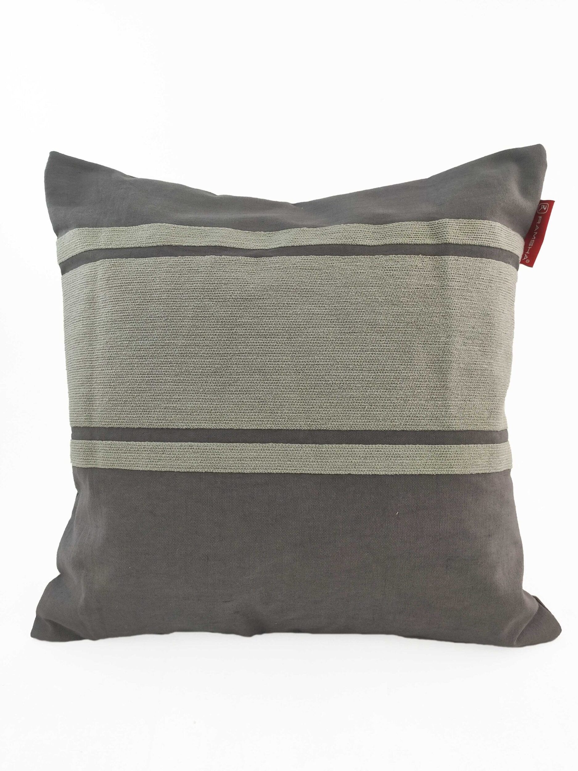 IMG_20220210_130046-scaled-1.jpg Grey Color Cotton Cushion with Filler for Bedroom, Couch, and Car - CS 119 (45x45cm) - Image 1