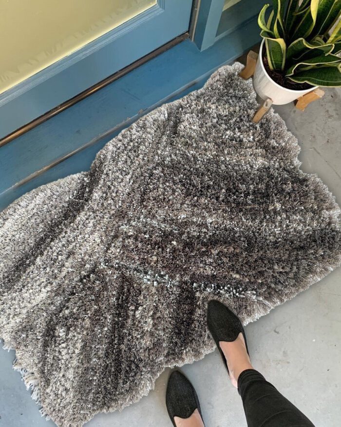 ⁦Grey Shaggy Doormat for Indoor Entrance - MP3D 05 (50x80cm)⁩ - الصورة ⁦2⁩