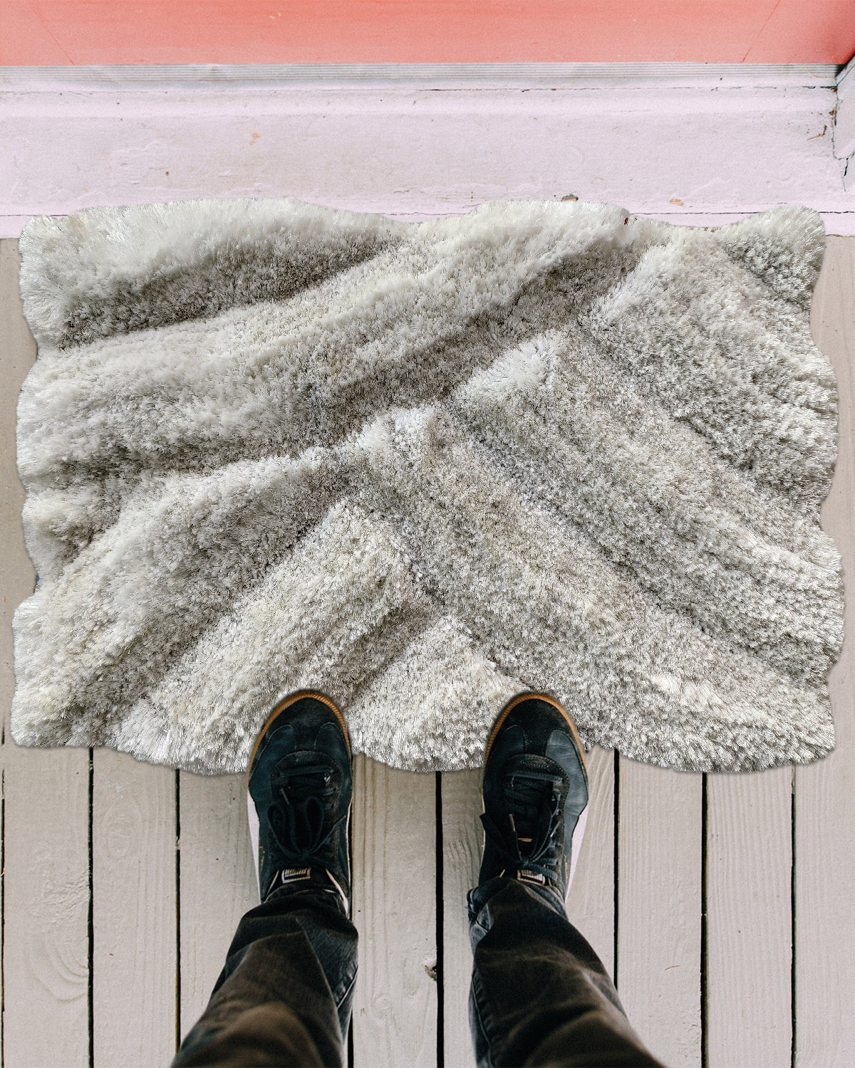IMG_20220215_111316-1.jpg White Polyester, Micron & Cotton Doormat for Entryway, Bedroom, Kitchen - MP3D 01 (50x80cm) - الصورة 2
