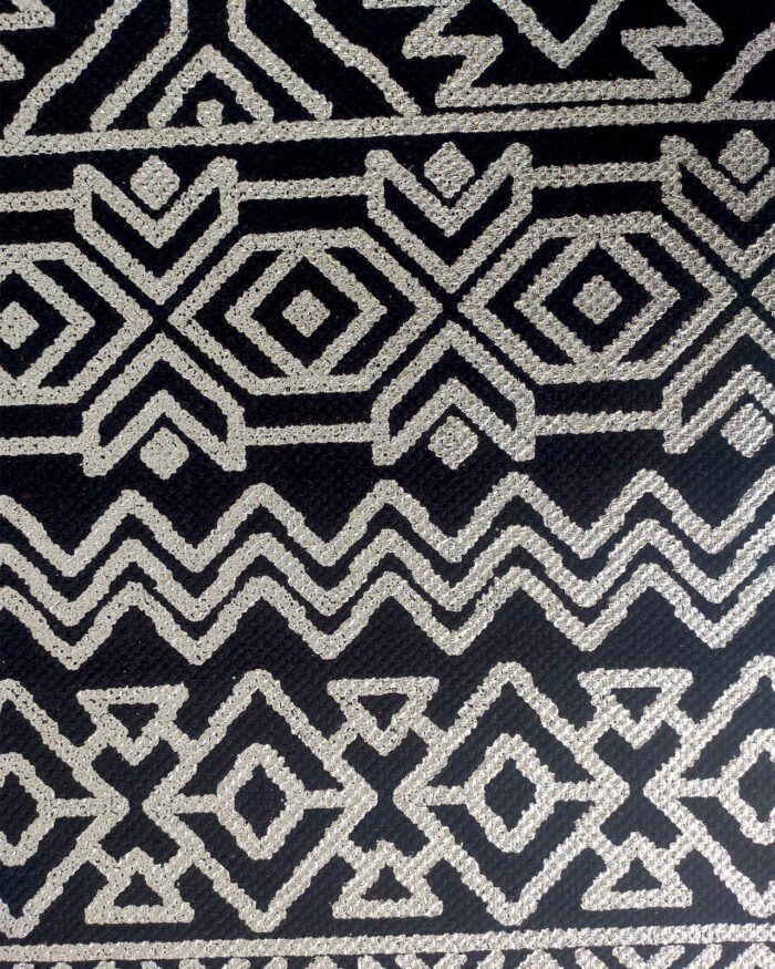 ⁦Printed Rug SP 005 - Black and Silver (60x90cm)⁩ - الصورة ⁦2⁩