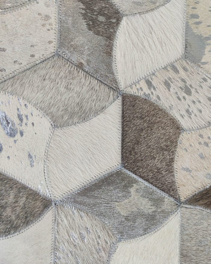 Creative Bedroom & Hallway Grey Color Leather Rug - LR 007 (170x240cm) - Image 2