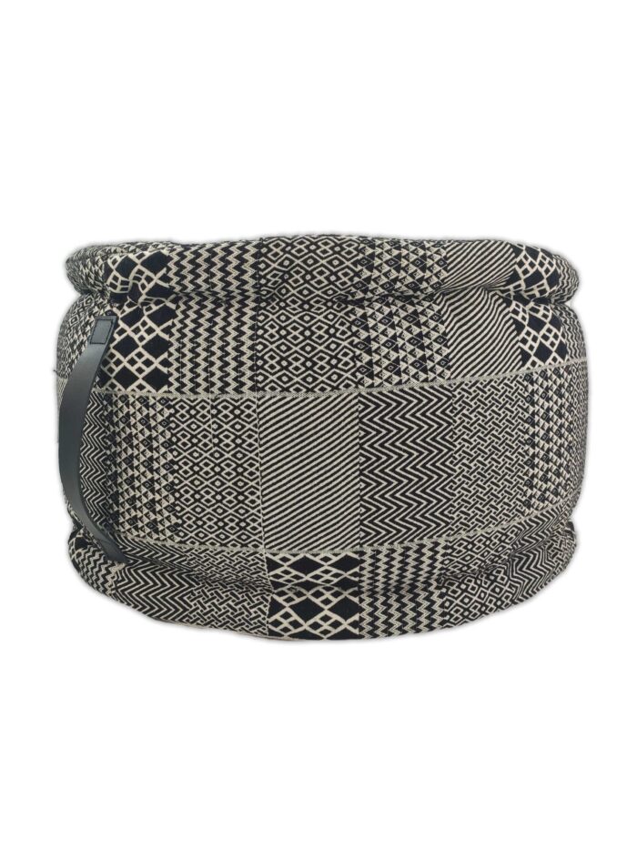 Black and White Color Soft and Comfort Pouf for Study Room - PF 040 (50x50x30cm) - Image 2