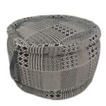 Black and White Color Soft and Comfort Pouf for Study Room - PF 040 (50x50x30cm)