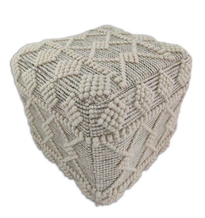 ⁦Natural Color Woven Area Pouf for Floor - PF 013 (40x40x40cm)⁩ - الصورة ⁦1⁩