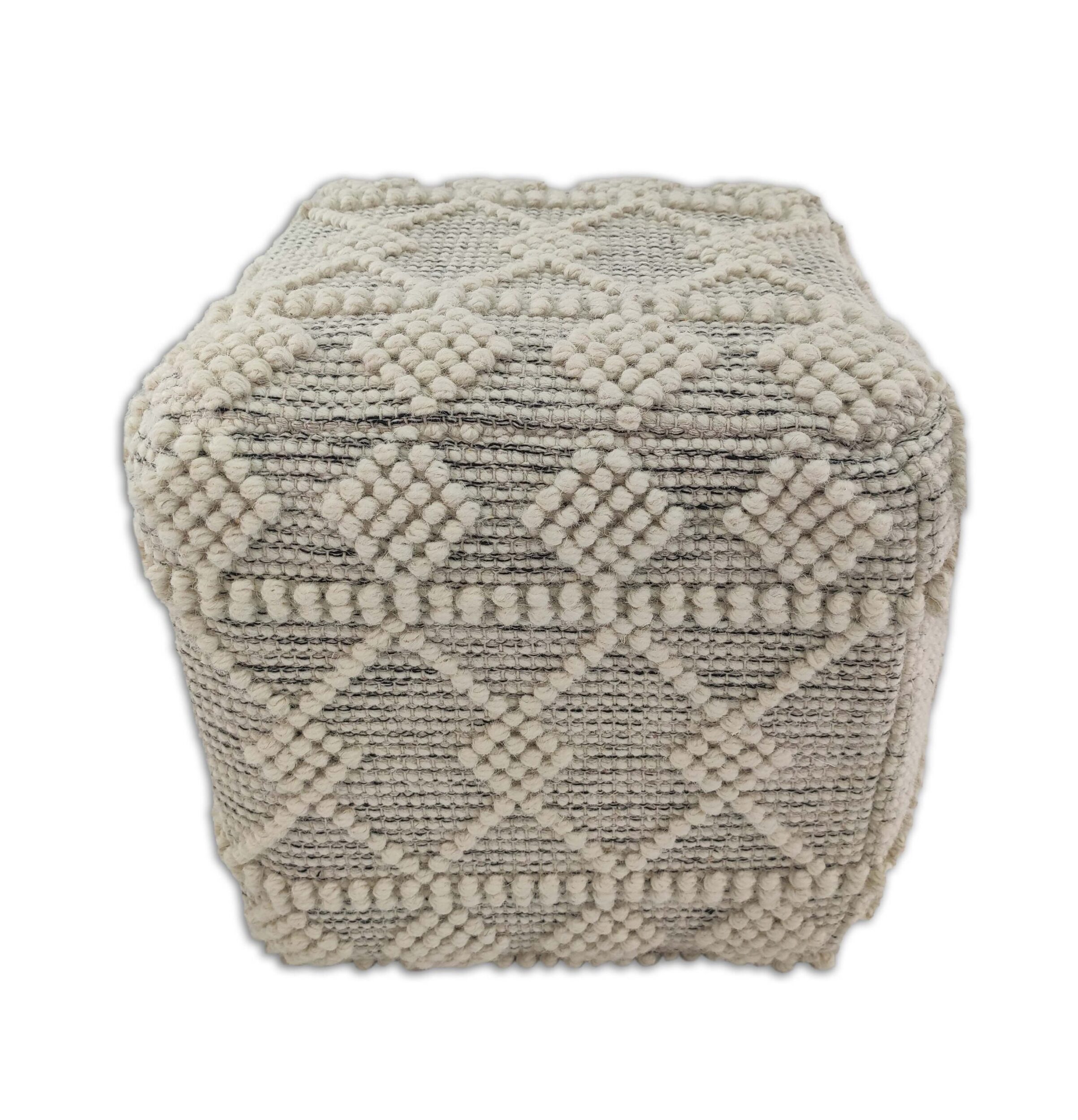 IMG_20220316_121333-scaled-1.jpg Natural Color Woven Area Pouf for Floor - PF 013 (40x40x40cm) - الصورة 4