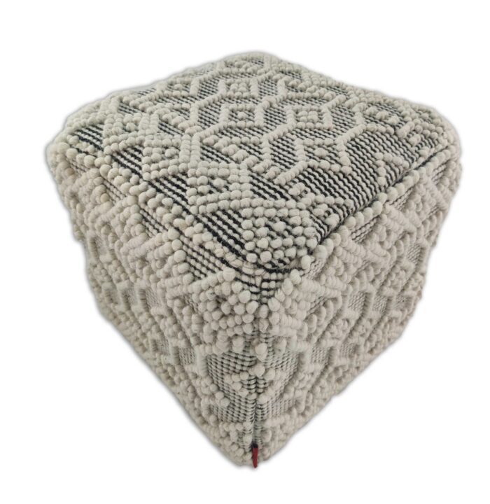 Natural Color Floor Drawing Room Woven Pouf - PF 016 (40x40x40cm) - Image 1