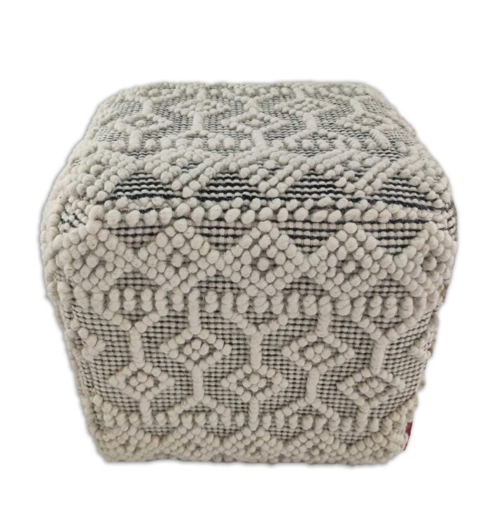 Natural Color Floor Drawing Room Woven Pouf - PF 016 (40x40x40cm) - Image 3