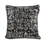 Black and Silver Velvet Cushion Cover for Floor Cushion and Bedroom - CS 128 (45x45cm)