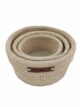Natural and White Modern Cotton Basket Set for Home Decor - BS 013 (27x22x16cm)