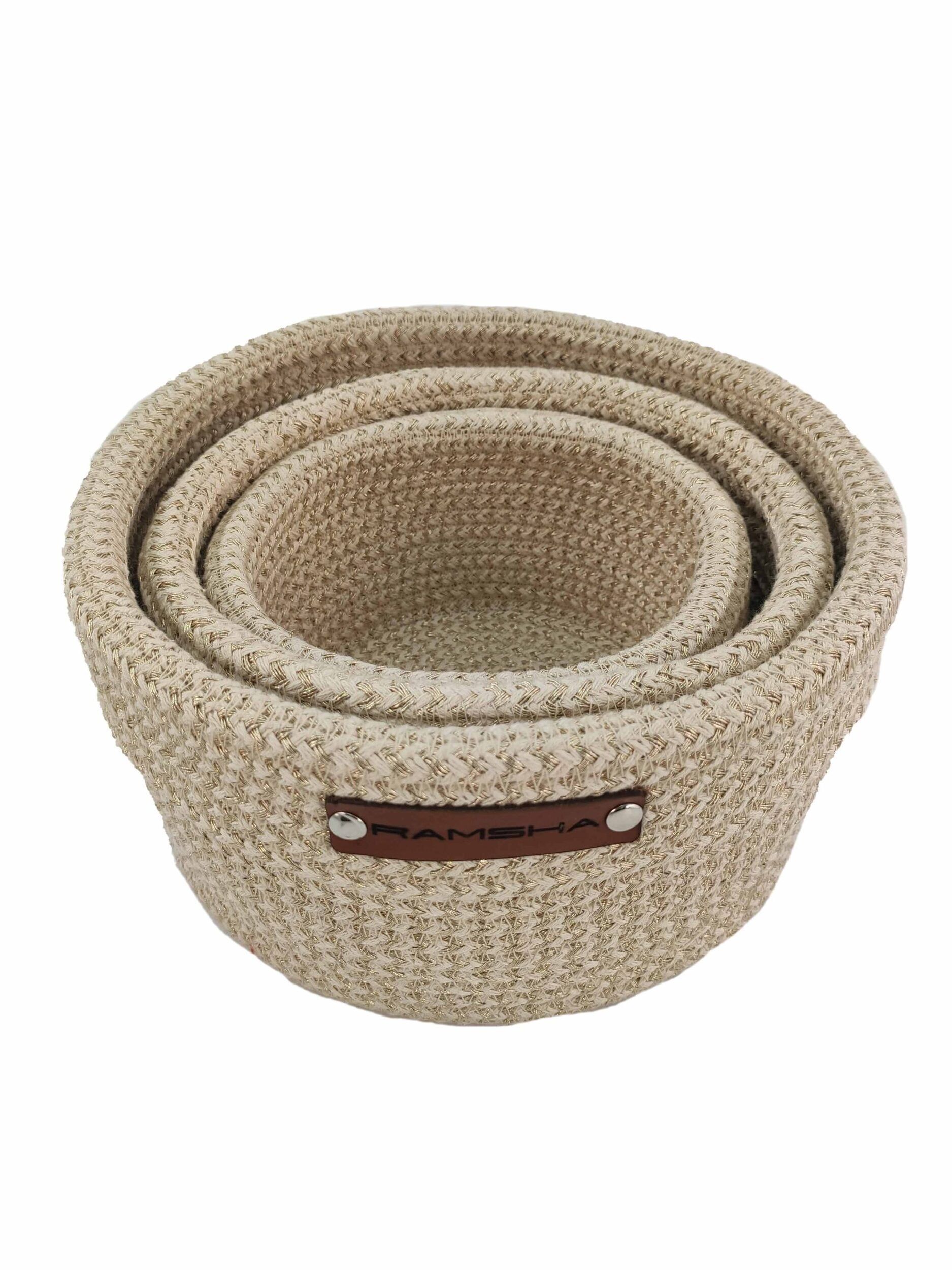 IMG_20220316_154221-scaled-1-1875x2500-1.jpg Natural and White Modern Cotton Basket Set for Home Decor - BS 013 (27x22x16cm) - Image 1