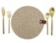 ⁦Round Natural and Gold Placemat - PM 019⁩ - الصورة ⁦2⁩