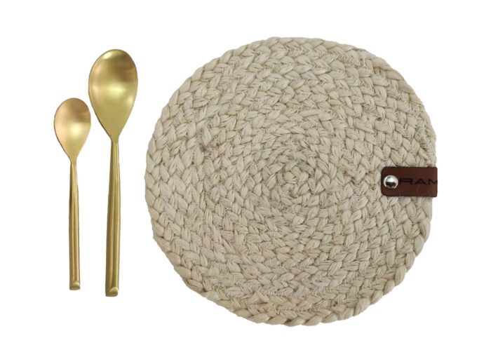 ⁦Bleach Color Round Kitchen Placemat, Coffee Placemat - PM 002⁩ - الصورة ⁦3⁩