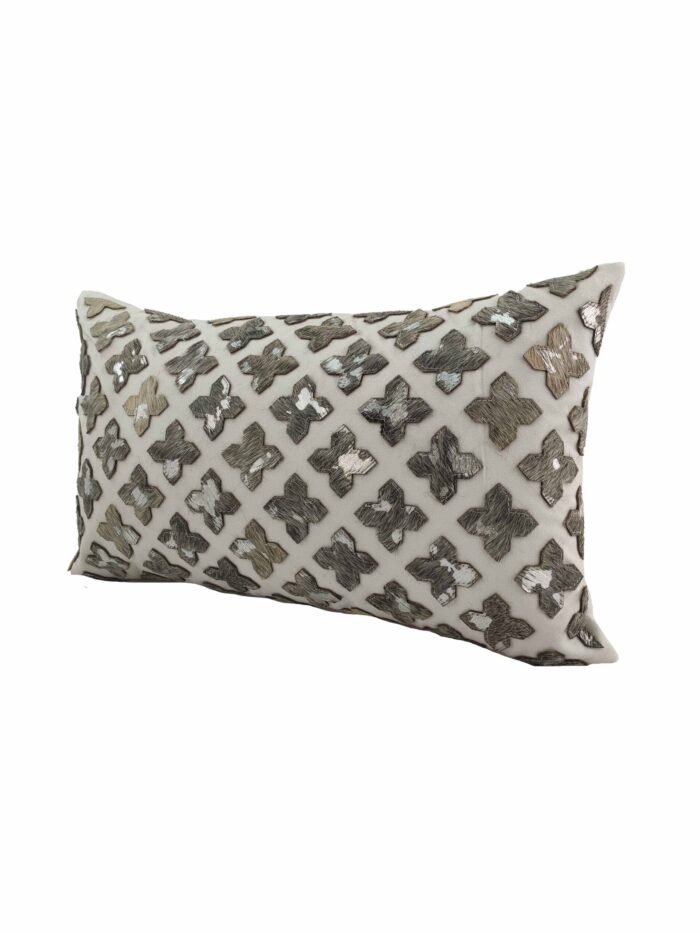 Home Decorative White Leather Cushion - CS 104 (30x50cm) - Image 2
