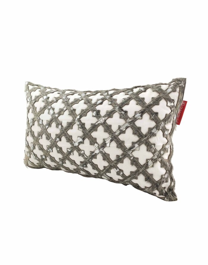 Beautiful Design White Leather Cushion - CS 103 (30x50cm) - Image 2