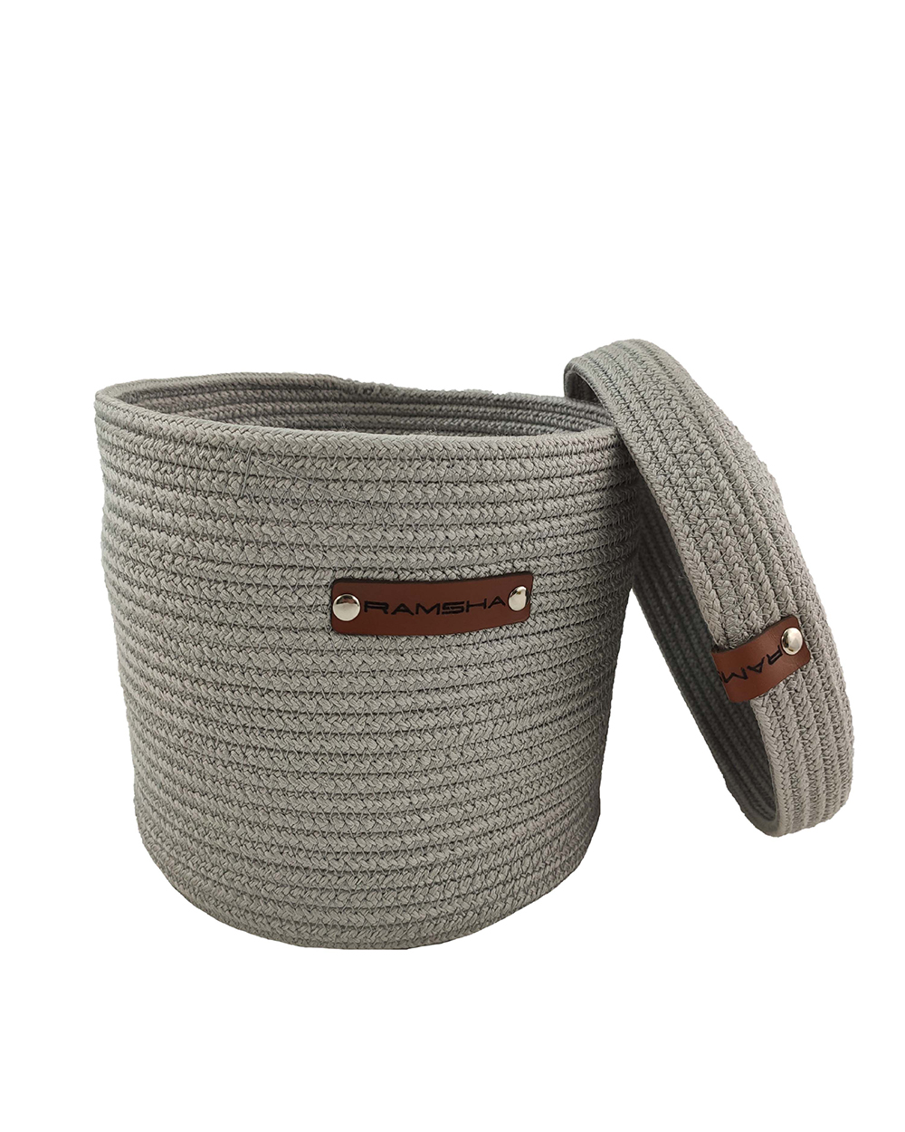IMG_20220322_154957-1.jpg Handmade Grey Basket - BS 003 (22x22cm) - الصورة 4