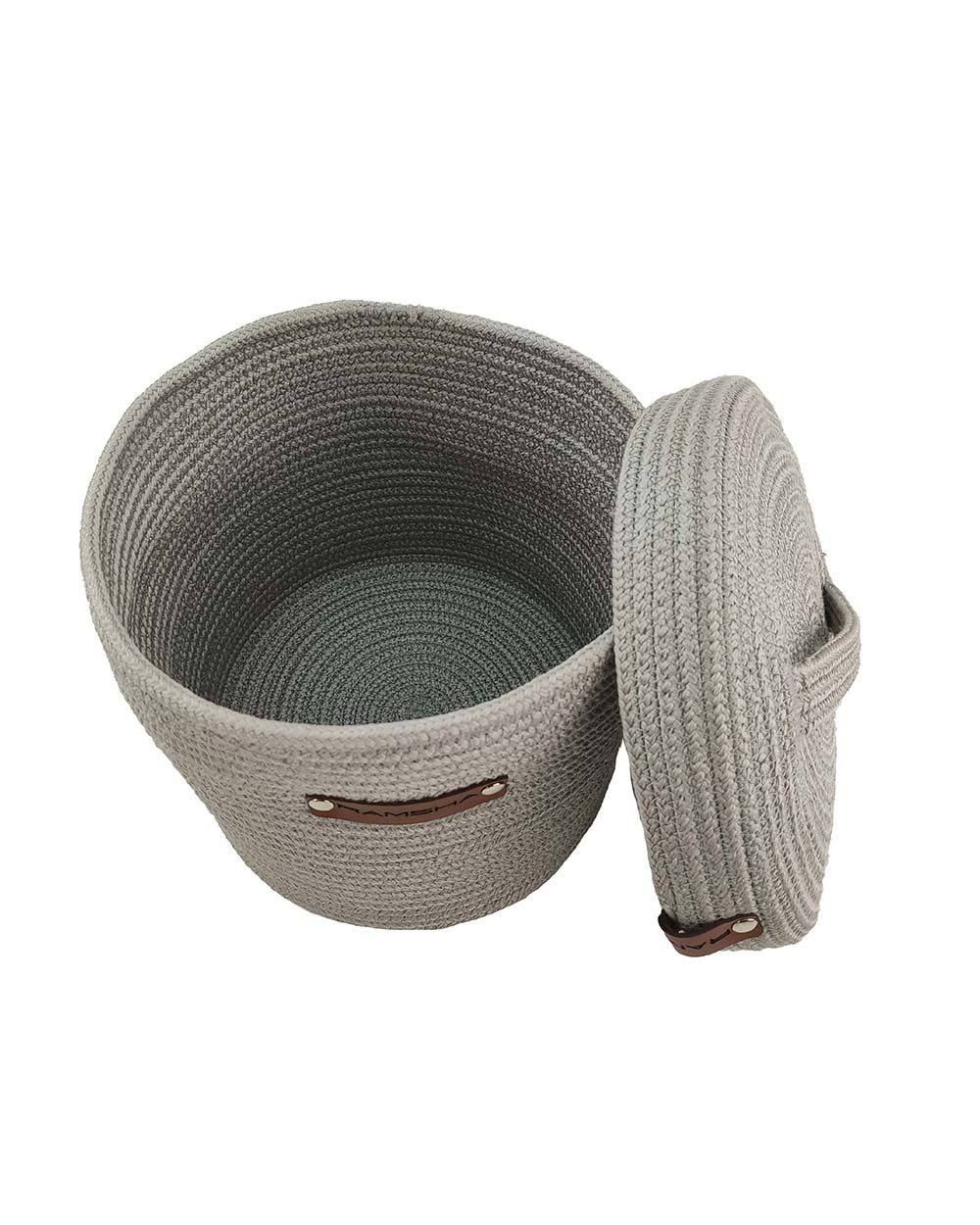 IMG_20220322_155011-1.jpg Handmade Grey Basket - BS 003 (22x22cm) - الصورة 2