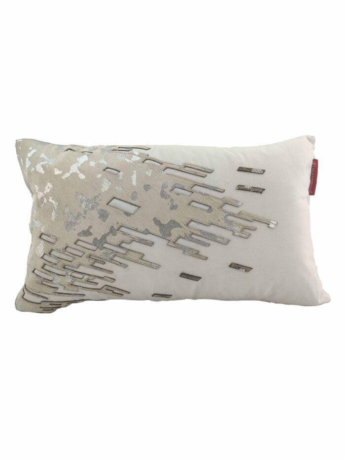 White Color Leather Cushion with Filler for Living Room, Couch, Bed, Sofa, Farmhouse - CS 108 (30x50cm) - Image 1