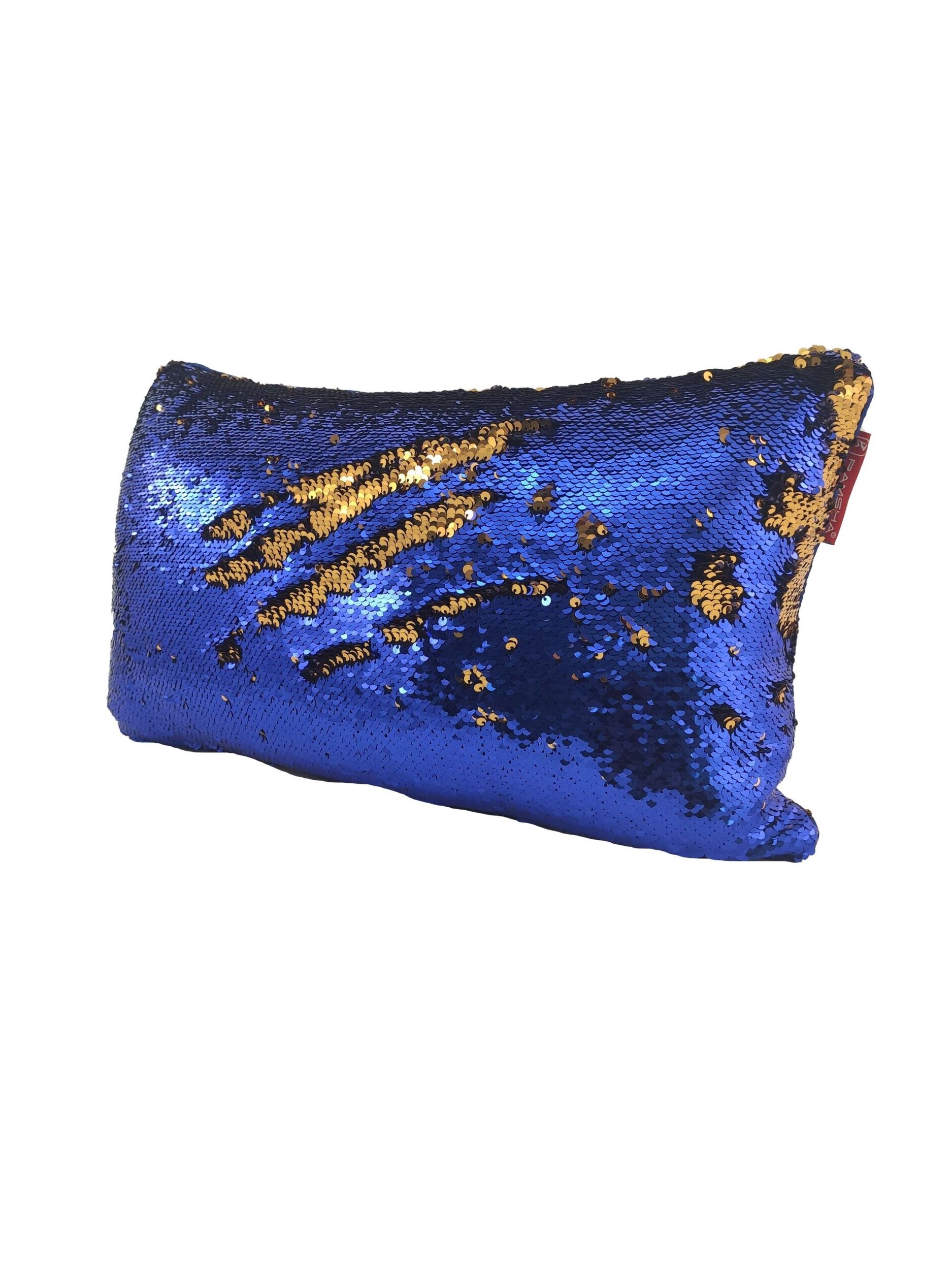 IMG_20220405_112845-scaled-1.jpg Blue & Gold Color Polyester Cushion with Filler for Sofa, Bed, Living Room - CS 084 (30x50cm) - الصورة 2