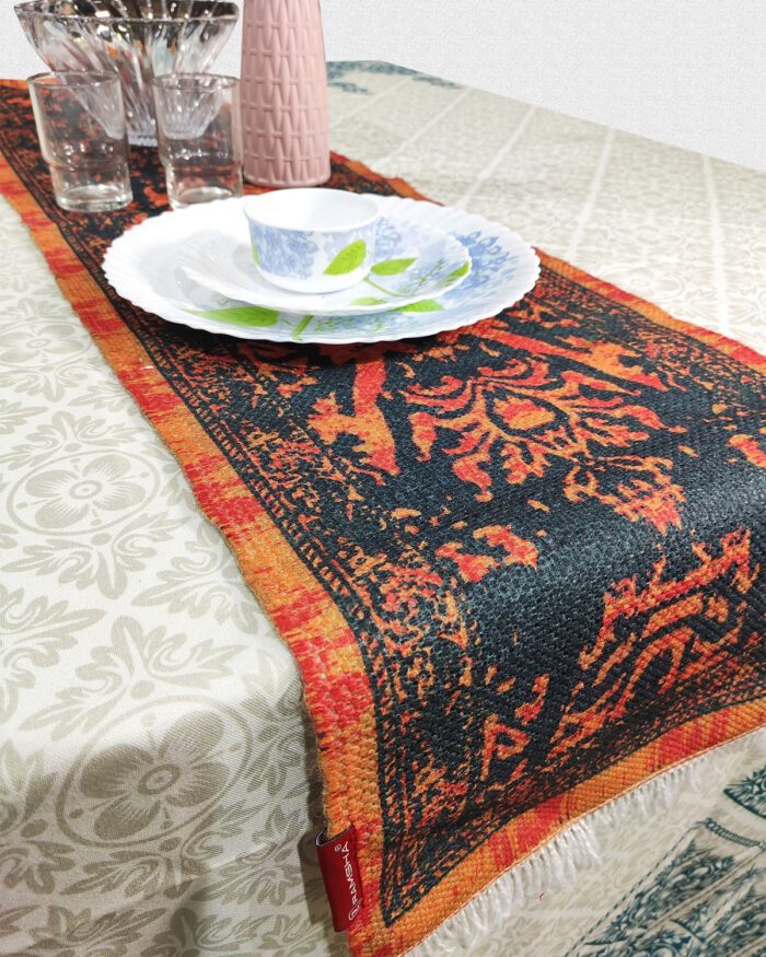 Multi Color Digital Printed Polyester Table Runner - TR 015 (40x220cm) - Image 3