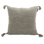 Grey Cotton Cushion with Filler for Window Seat, Bed, and Floor - CS 157 (60x60cm)
