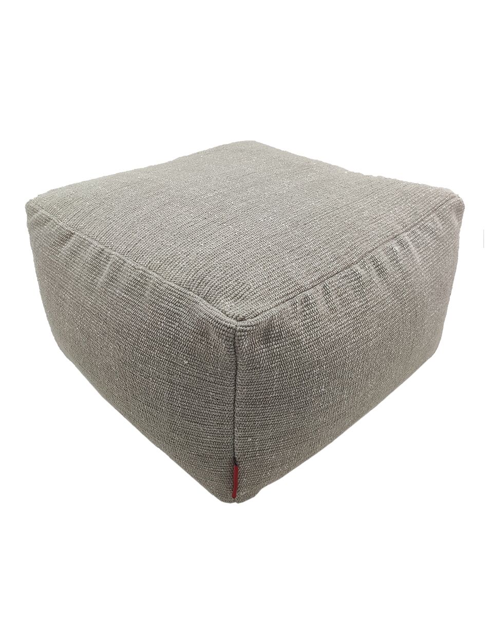 IMG_20220702_151821-960x1200-1.jpg Grey Color Hallway Decor Cotton Pouf - PF 069 (50x50x30cm) - Image 1
