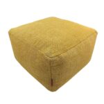 Yellow Color Bedroom Decor Cotton Pouf - PF 069 (50x50x30cm)