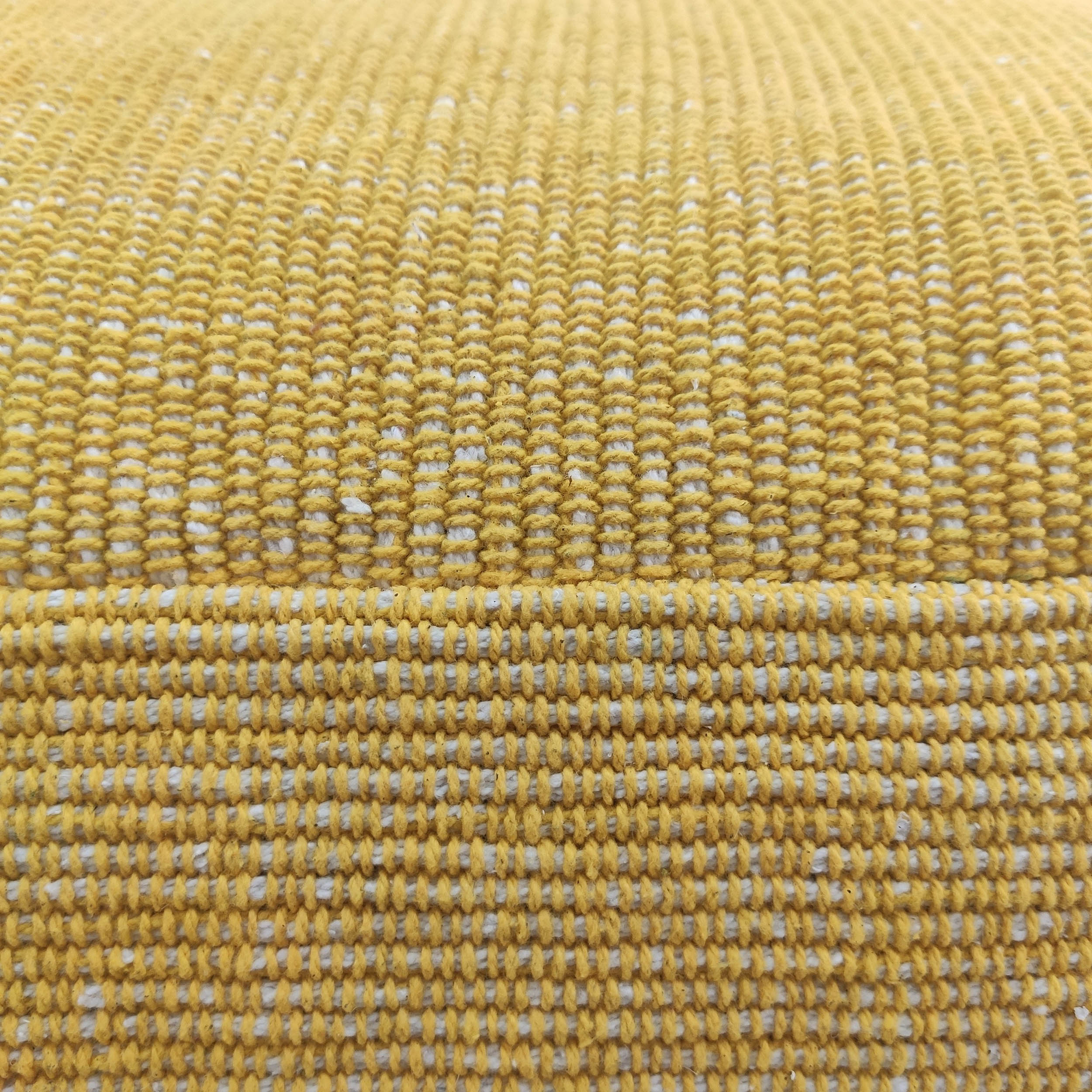 IMG_20220702_152107-1.jpg Yellow Color Bedroom Decor Cotton Pouf - PF 069 (50x50x30cm) - الصورة 3