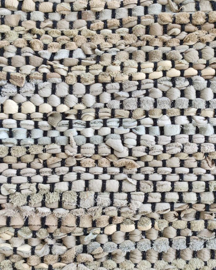 ⁦Multi Color Leather Area Woven Rug - WR 012 (170x240cm)⁩ - الصورة ⁦2⁩