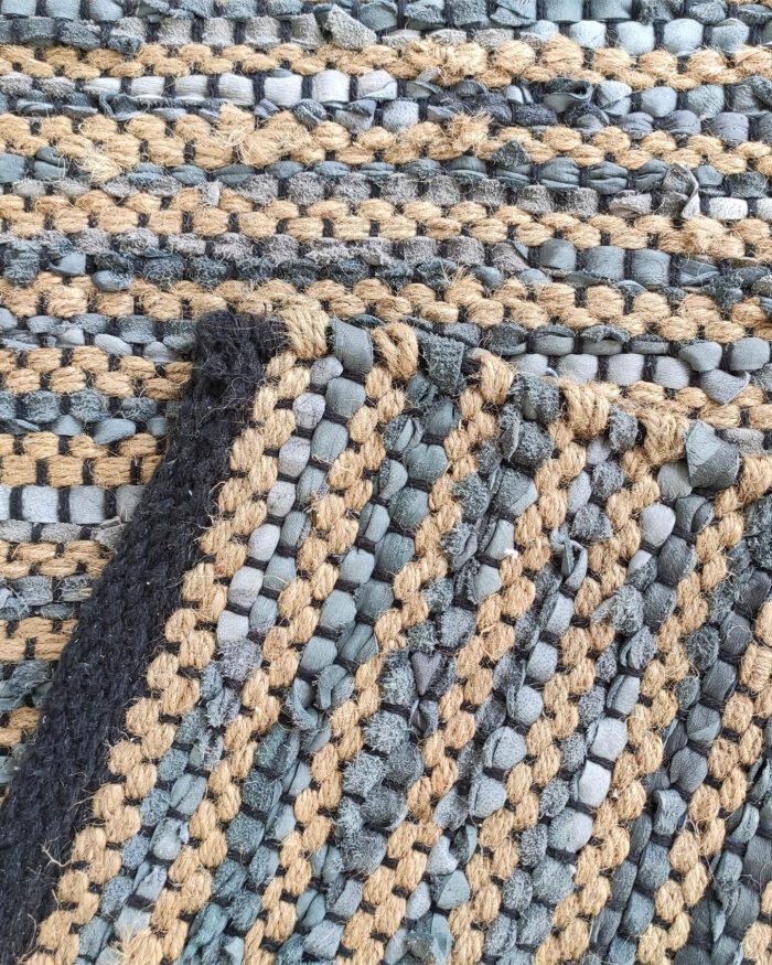 Multi Color Jute & Leather Woven Rug - WR 015 (200x300cm) - Image 2