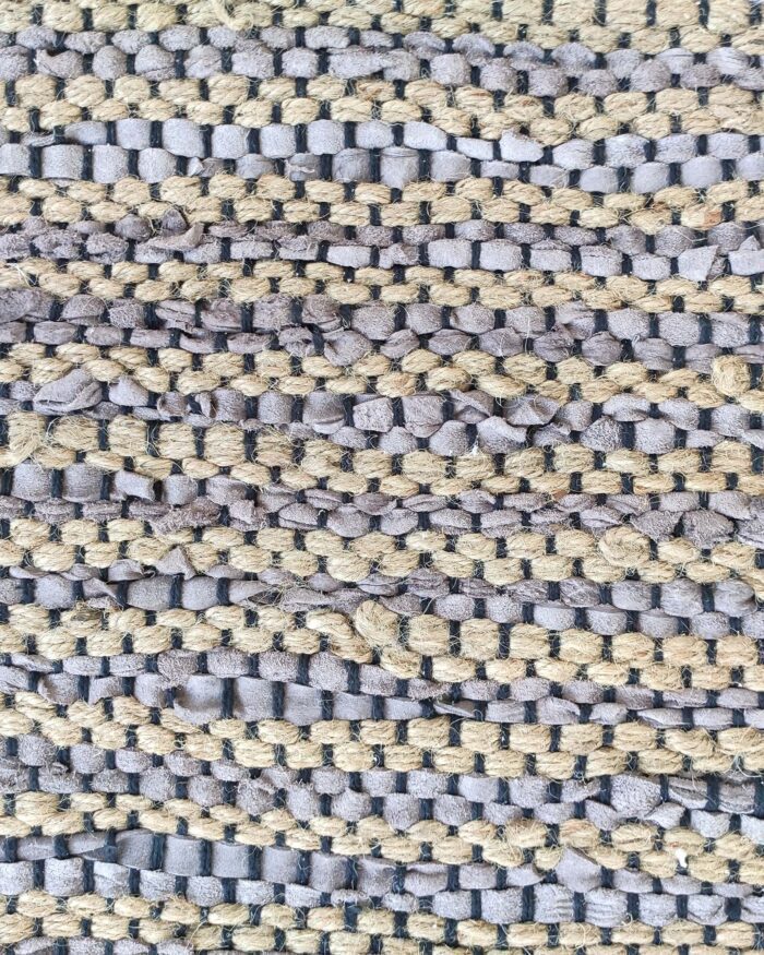 Multi Color Jute & Leather Woven Rug - WR 016 (170x240cm) - Image 4