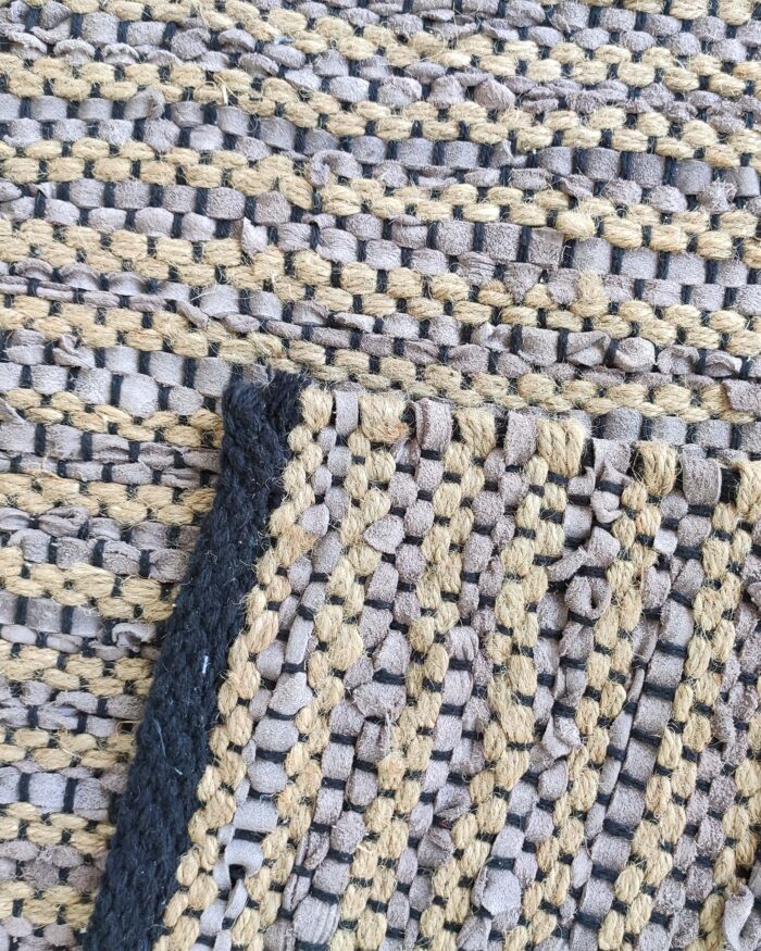 Multi Color Jute & Leather Woven Rug - WR 016 (170x240cm) - Image 2