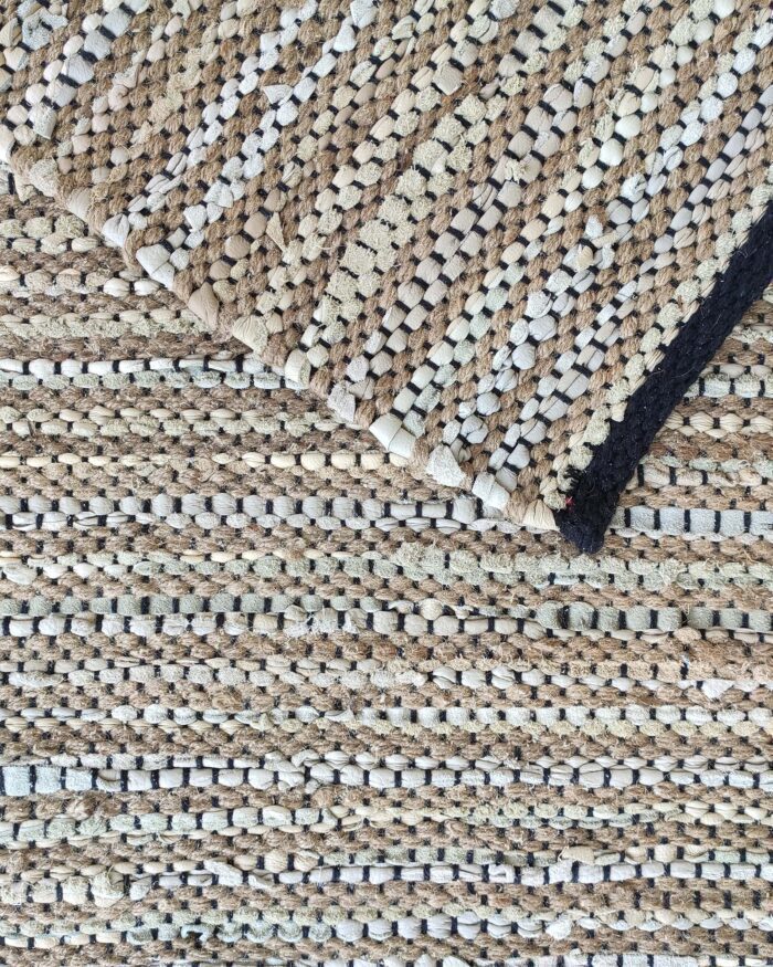 Multi Color Jute & Leather Woven Rug - WR 013 (200x300cm) - Image 2