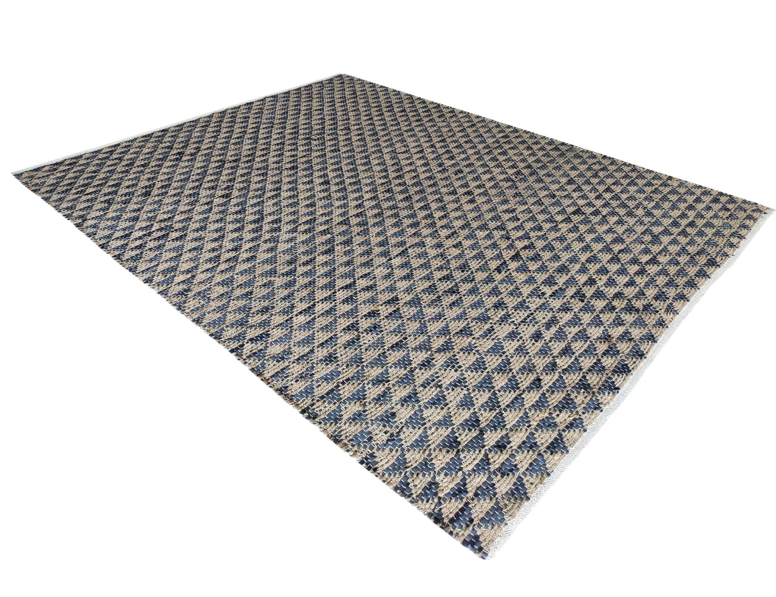 IMG_20220706_123802-scaled-1.jpg Multi Color Jute & Leather Woven Rug - WR 019 (170x240cm) - Image 2