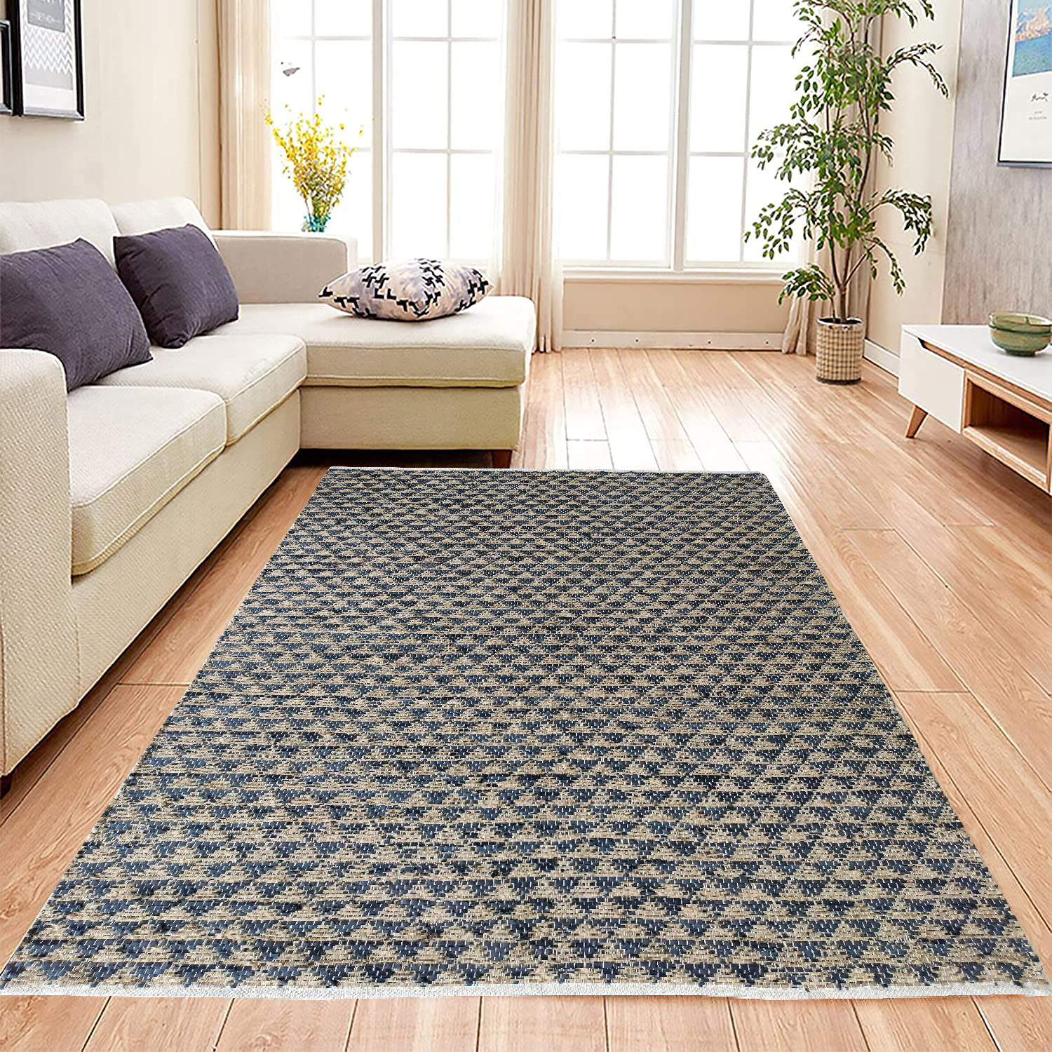 IMG_20220706_123805.jpg Multi Color Jute & Leather Woven Rug - WR 019 (170x240cm) - Image 5
