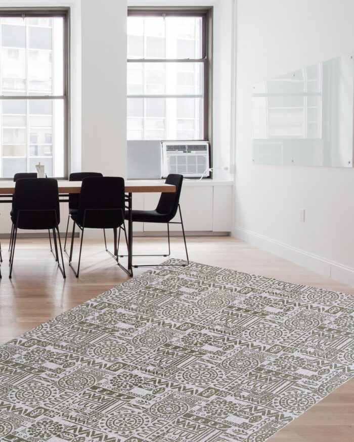 ⁦Indoor Decor Printed Rug SP 014 - Grey and White (140x200cm)⁩ - الصورة ⁦4⁩