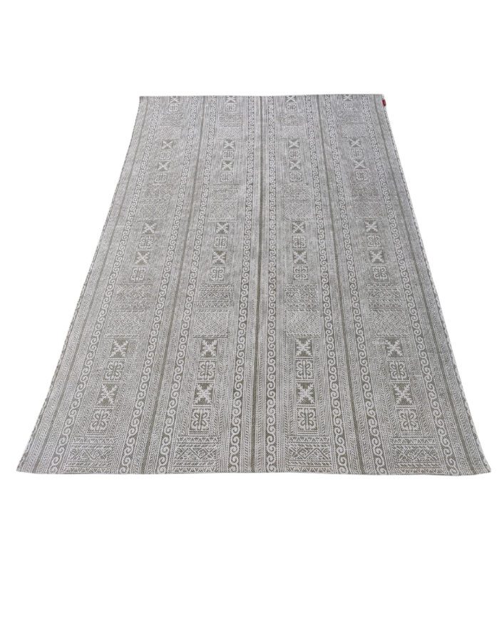 ⁦Brown & White Color Screen Printed Rug for Bedroom - SP 018 (140x200cm)⁩ - الصورة ⁦3⁩