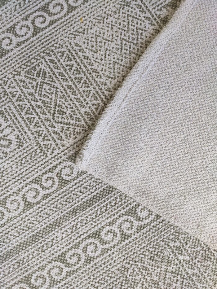 ⁦Brown & White Color Screen Printed Rug for Bedroom - SP 018 (140x200cm)⁩ - الصورة ⁦2⁩
