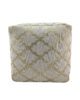 White Color Drawing Room Cotton Pouf - PF 080 (40x40x40cm) - Image 2