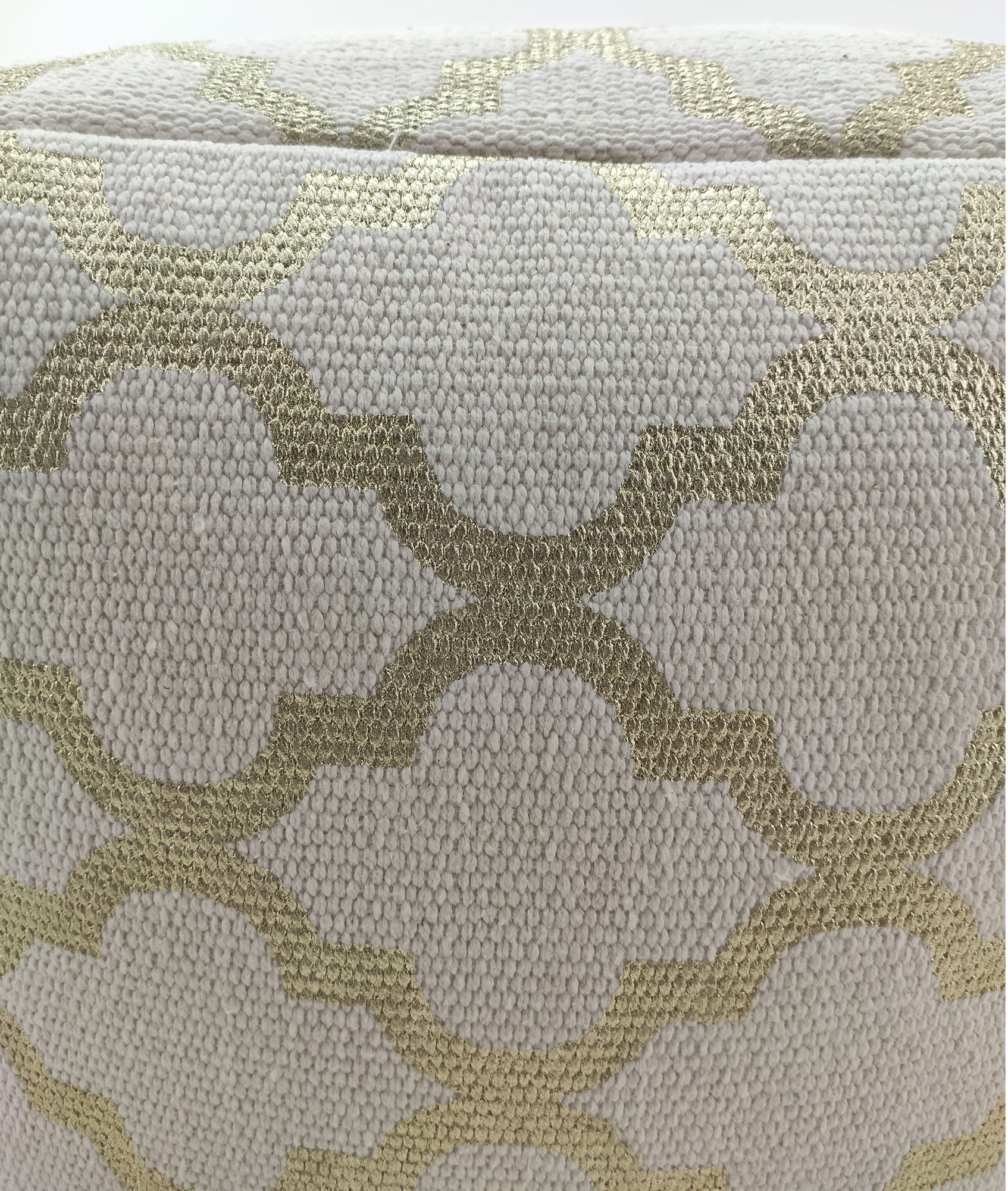 IMG_20220714_130014.jpg White Color Drawing Room Cotton Pouf - PF 080 (40x40x40cm) - Image 4