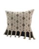 White and Black Color Cotton Cushion with Fringes for Window Seat, Floor - CS 172 (45x45cm) - Image 2